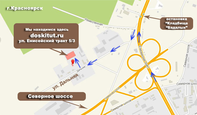 Схема проезда на пилораму "Доскитут.рф"